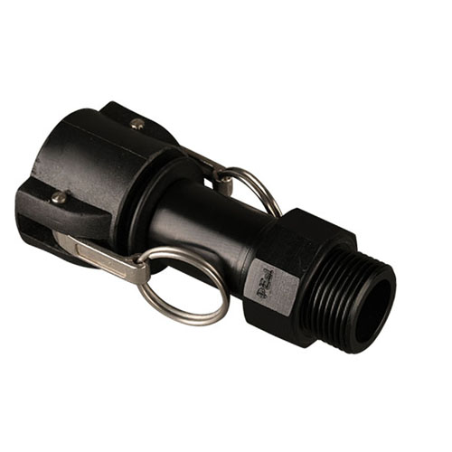 PE-el Gewindenippel mit Camlock-Mutterteil, elektrisch leitfähig, EPDM Dichtung