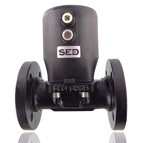 2/2-Wege-Metallflansch-Membranventil, Funktion NC, Steuerluftanschluss 90° zum Durchfluss